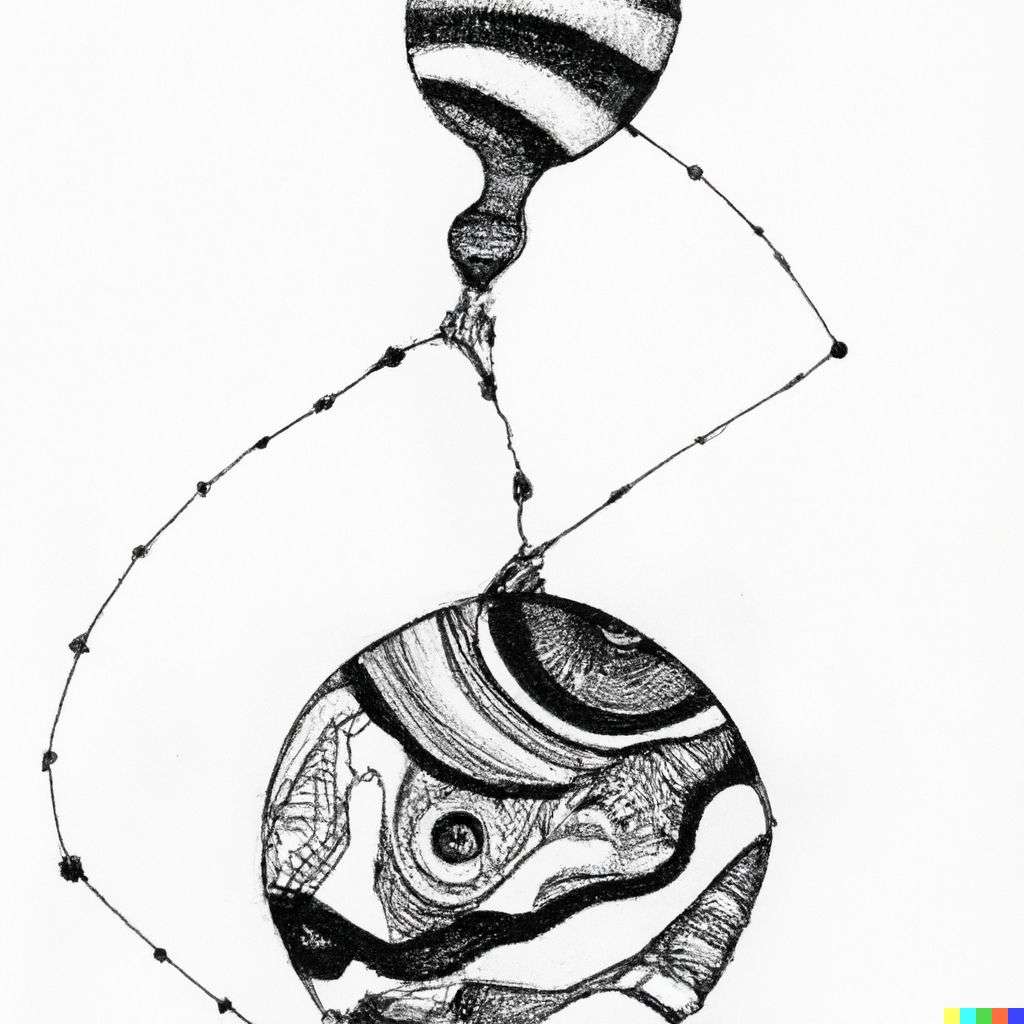 the discovery of gravity, zentangle drawing